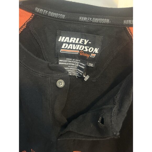 Harley Davidson Racing 2XL Thick Long Sleeve 3D Embroidered Logo Pullover Shirt - Picture 3 of 6